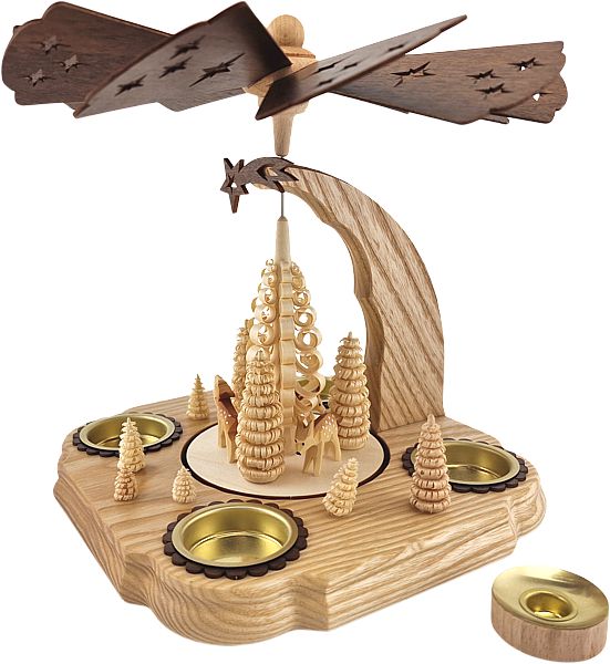 Legler Pyramide mit Rehen für Teelicht und Wachskerze