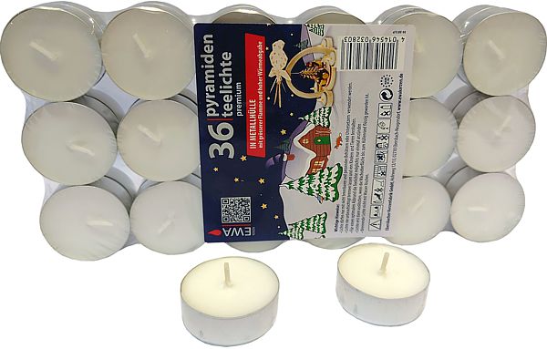 Pyramidenteelicht premium 36 Stück