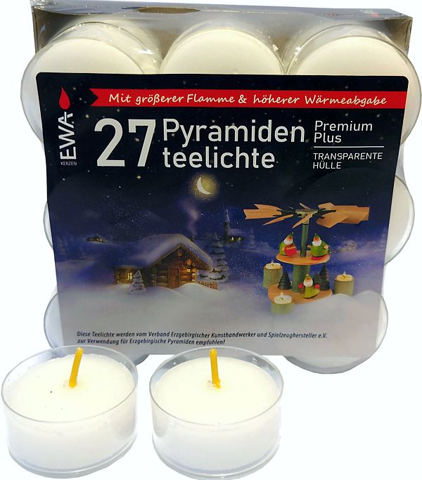 Pyramidenteelicht premium plus 27 Stück